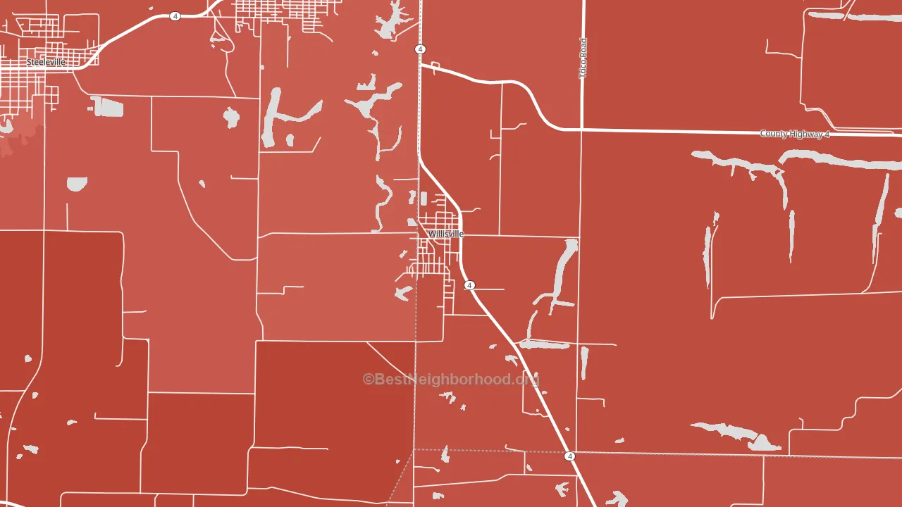 62997, IL block-group political-lean map