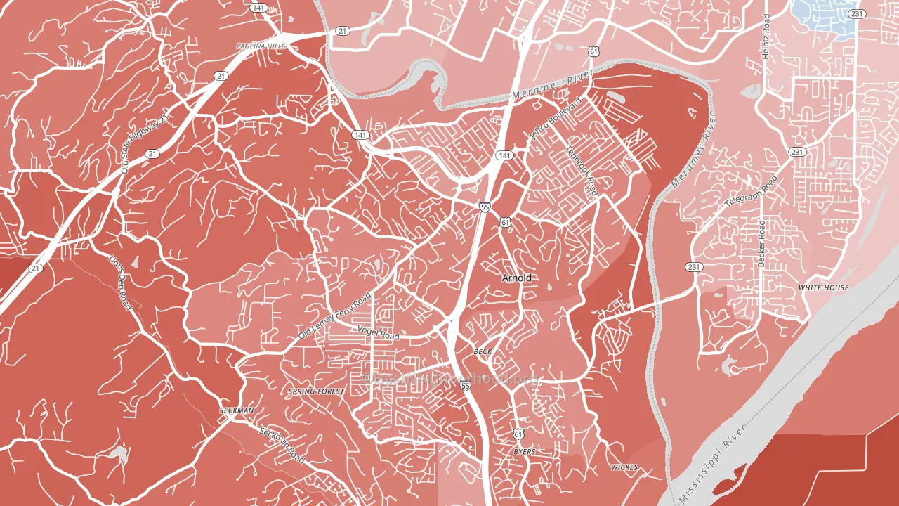 63010, MO block-group political-lean map