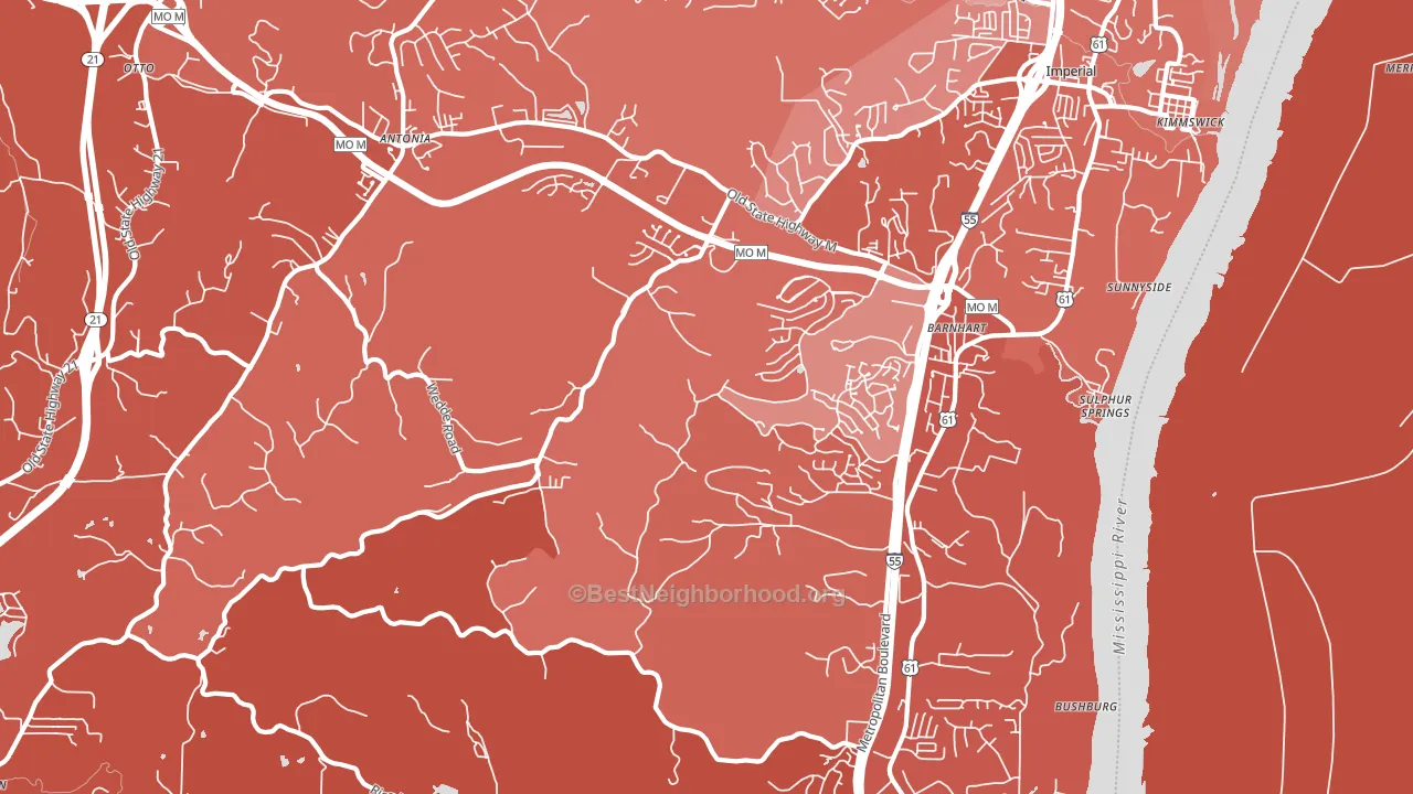 63012, MO block-group political-lean map