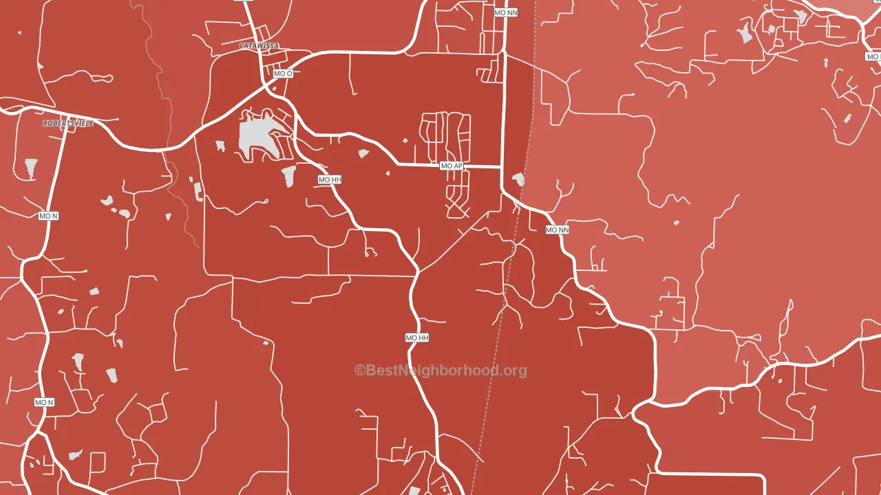 63015, MO block-group political-lean map