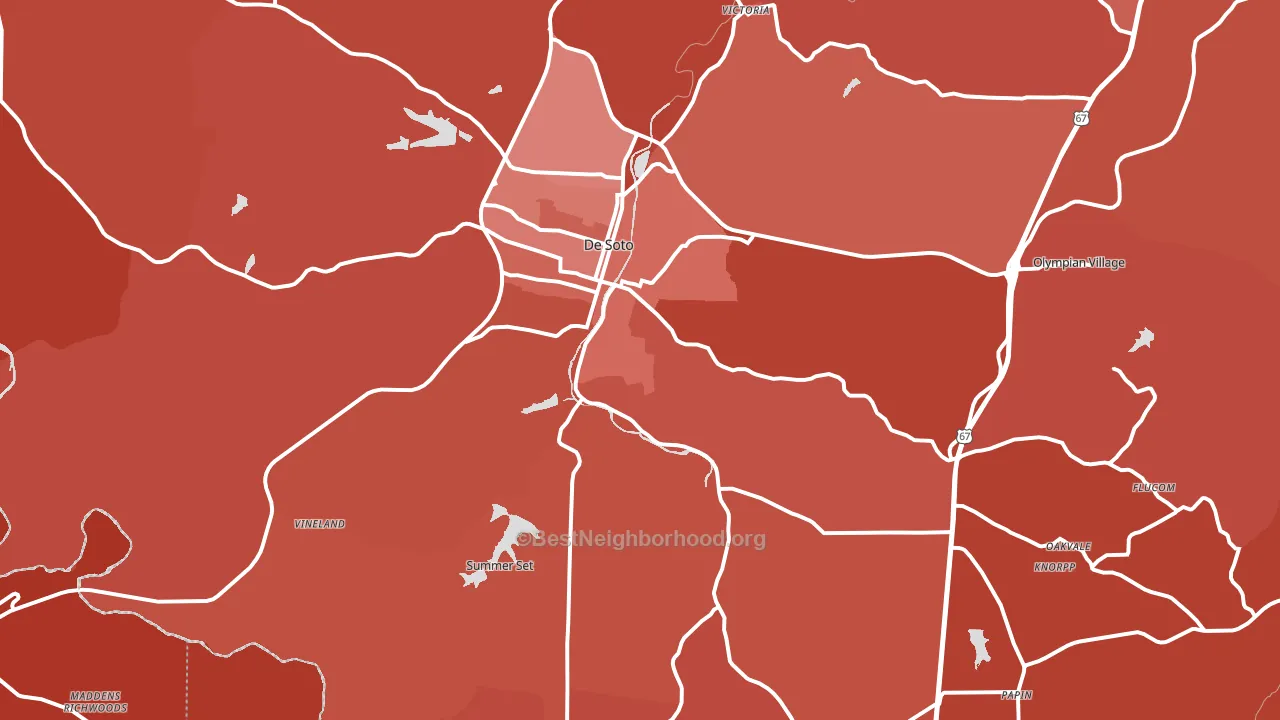63020, MO block-group political-lean map