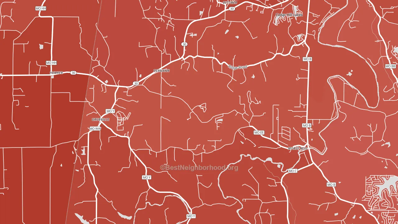 63023, MO block-group political-lean map