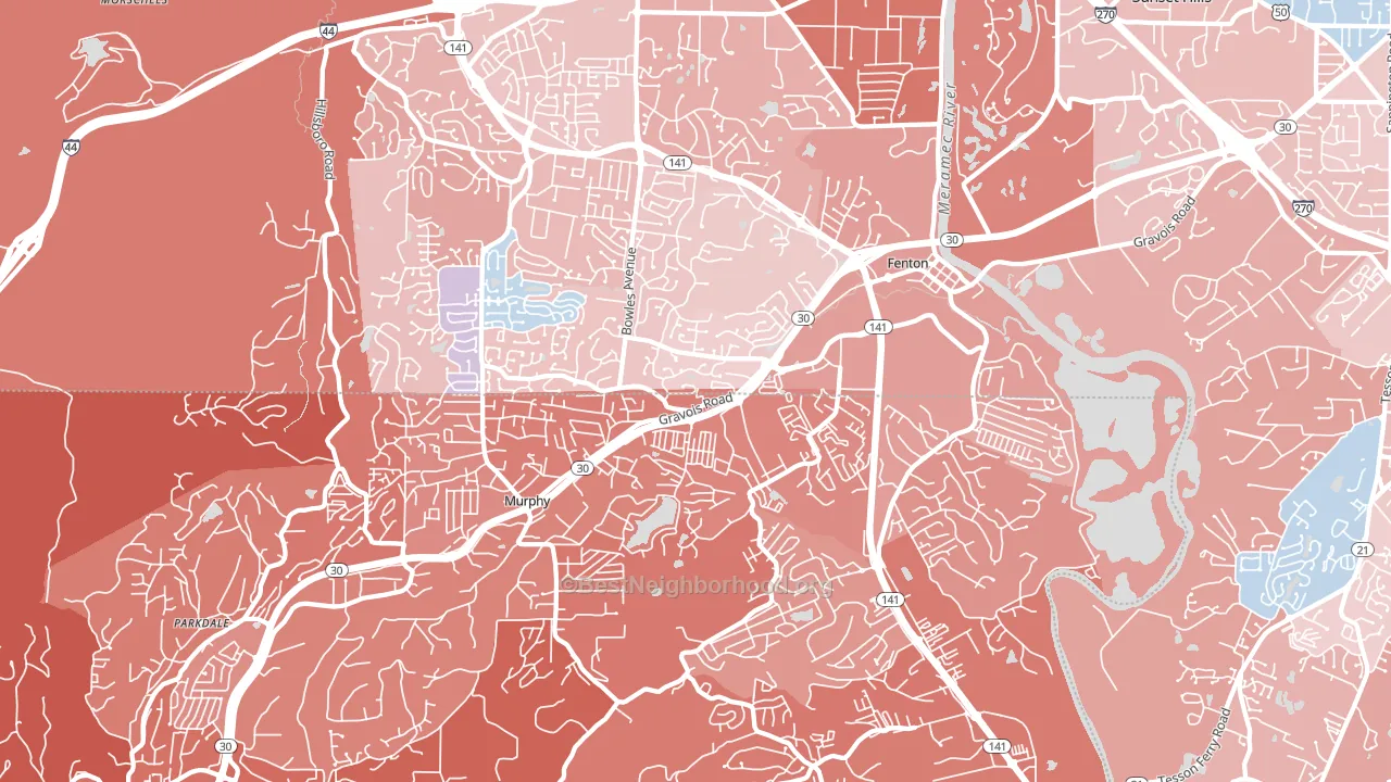 63026, MO block-group political-lean map