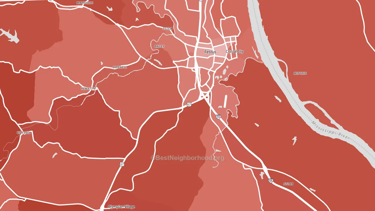 63028, MO block-group political-lean map