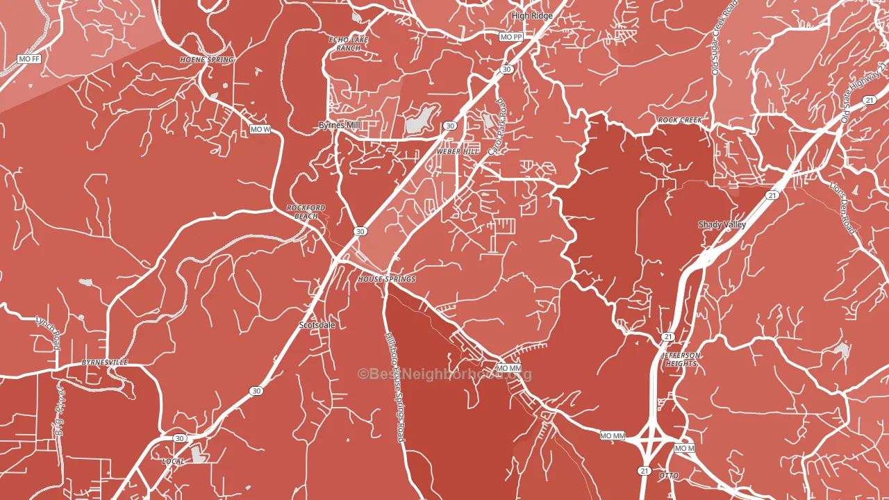 63051, MO block-group political-lean map