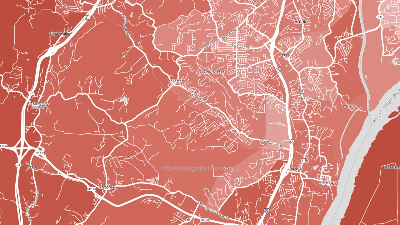 63052, MO block-group political-lean map
