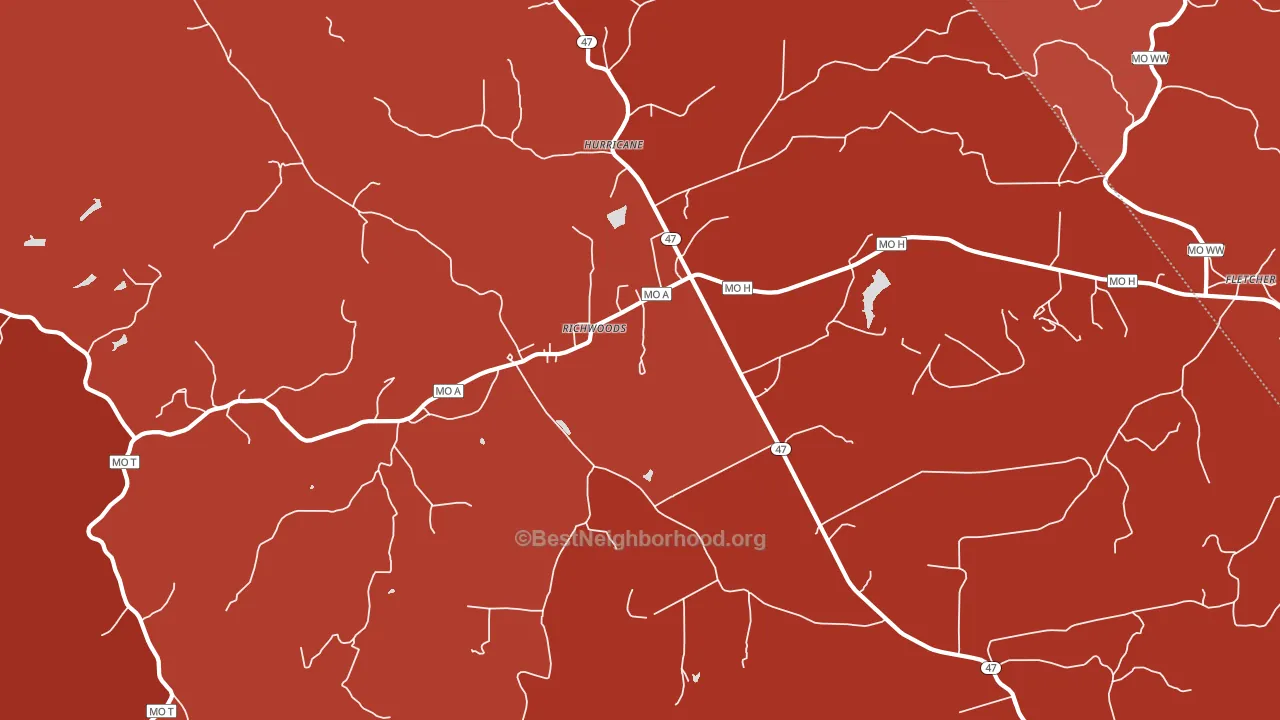 63071, MO block-group political-lean map