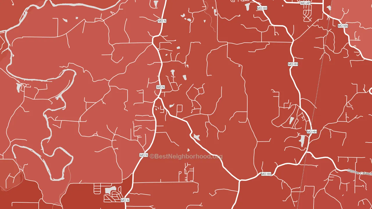 63072, MO block-group political-lean map