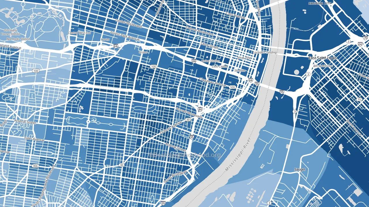 63104, MO block-group political-lean map