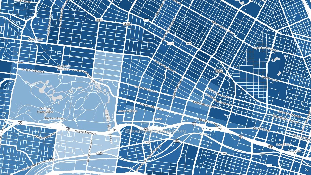 63108, MO block-group political-lean map