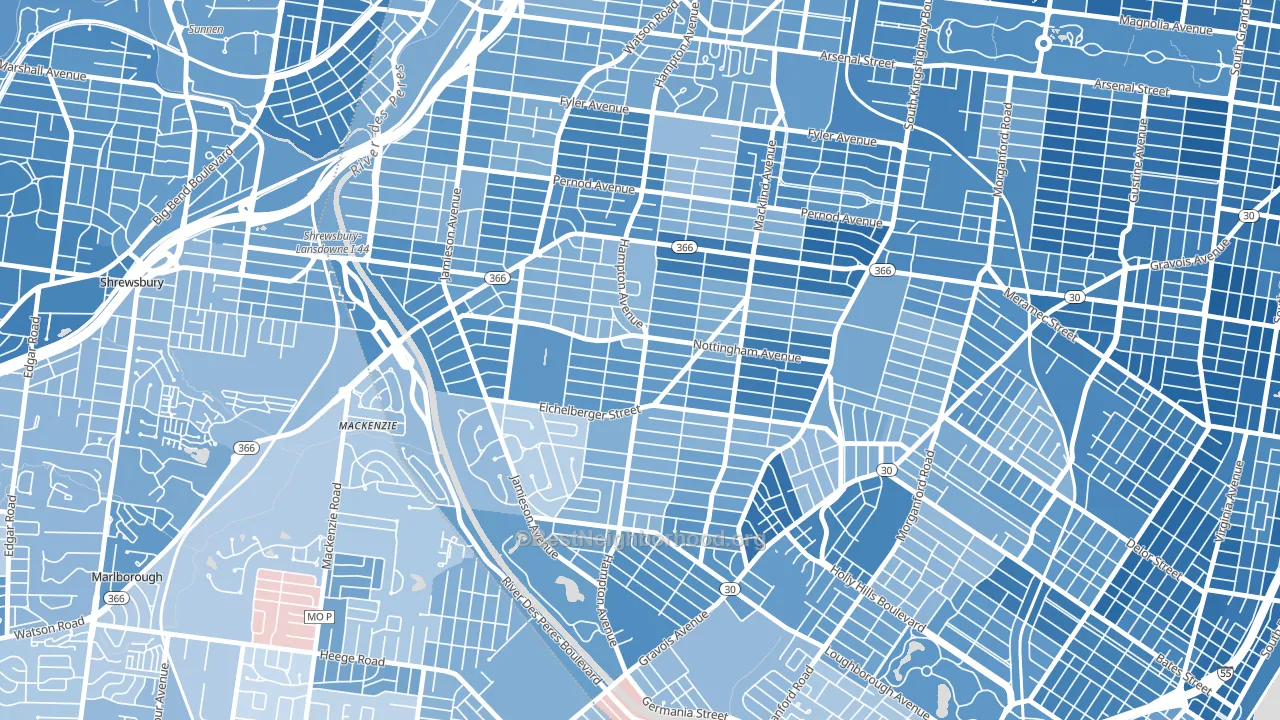 63109, MO block-group political-lean map
