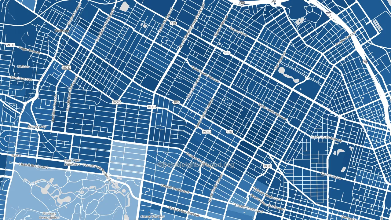 63113, MO block-group political-lean map