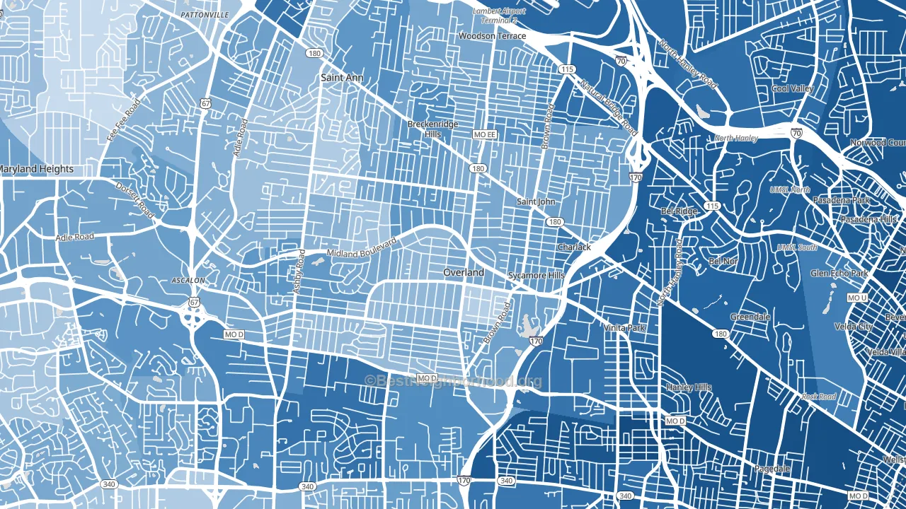 63114, MO block-group political-lean map