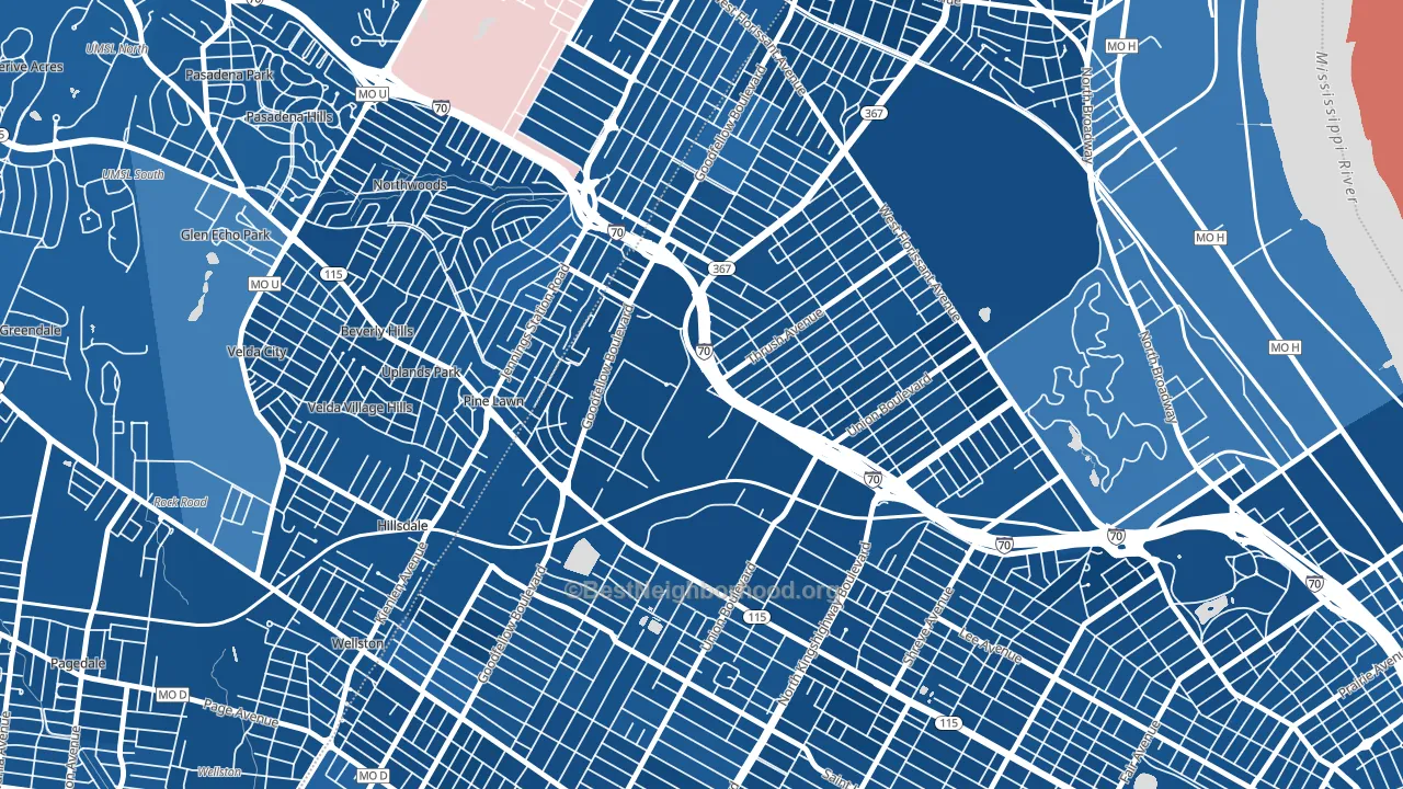 63120, MO block-group political-lean map