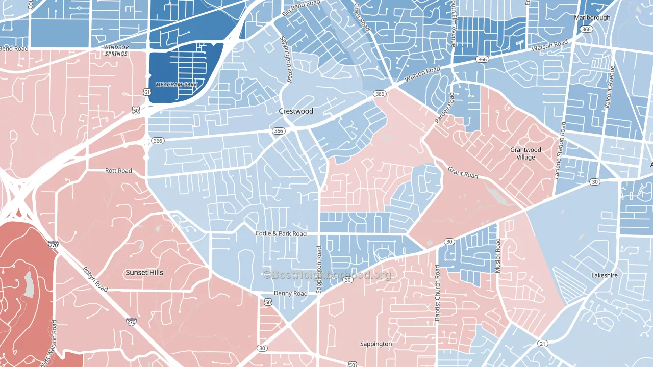 63126, MO block-group political-lean map