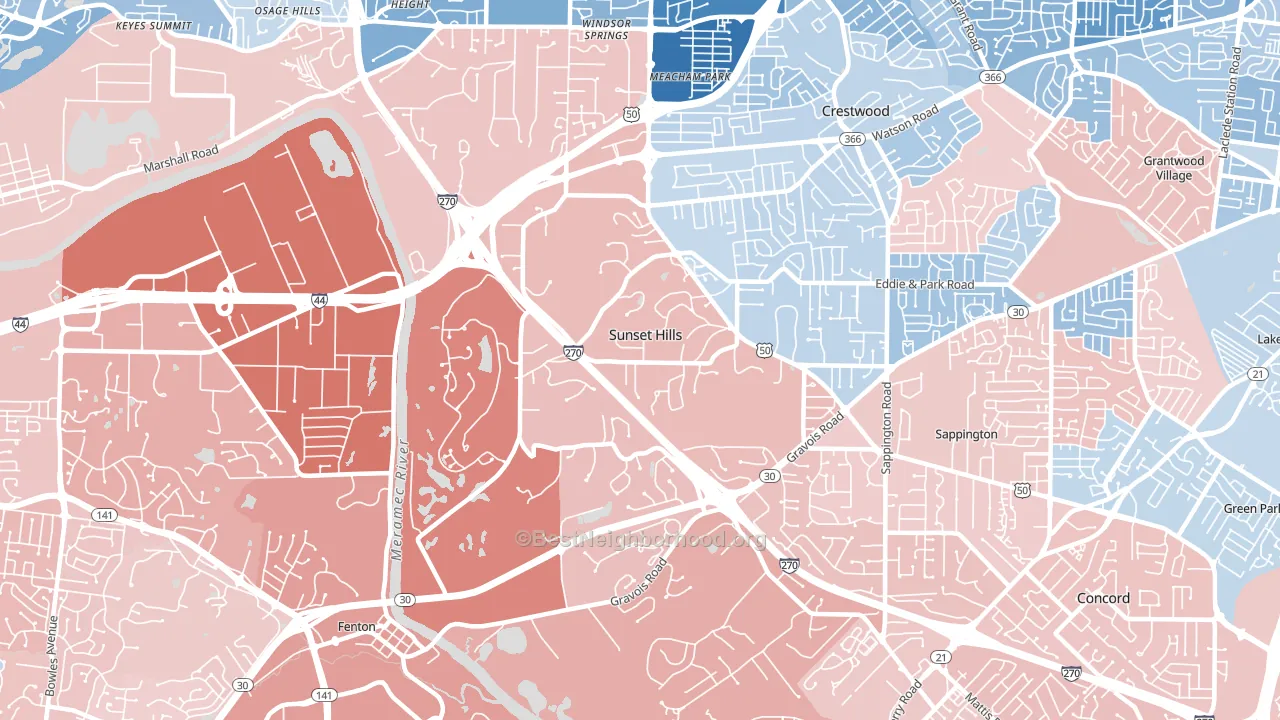 63127, MO block-group political-lean map