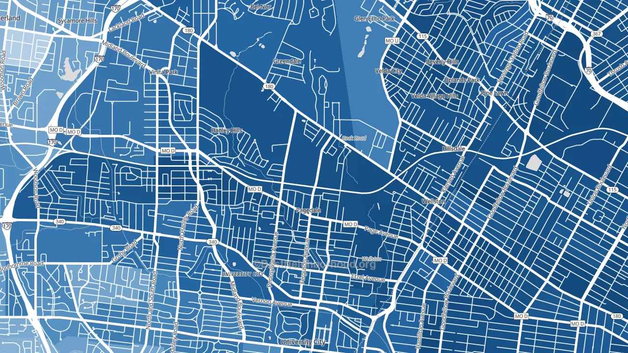 63133, MO block-group political-lean map
