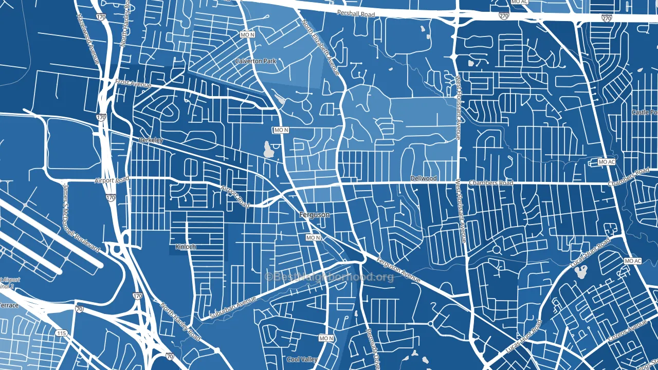 63135, MO block-group political-lean map