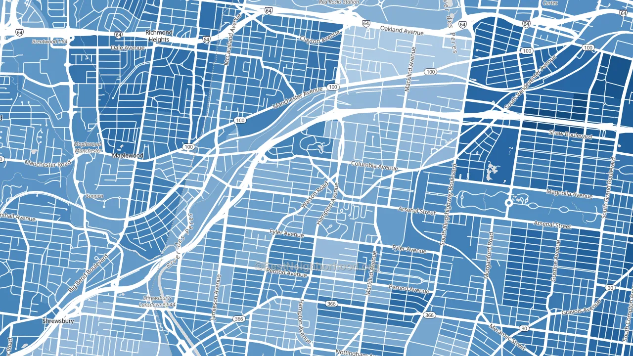 63139, MO block-group political-lean map