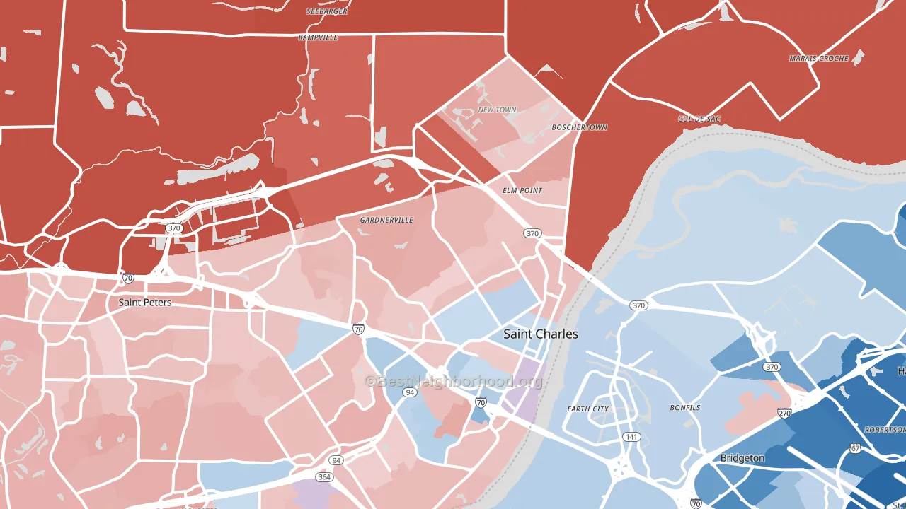 63301, MO block-group political-lean map