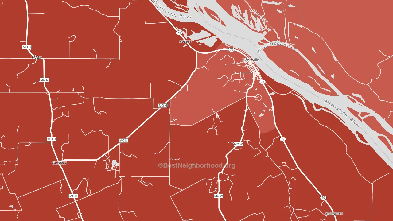 63336, MO block-group political-lean map