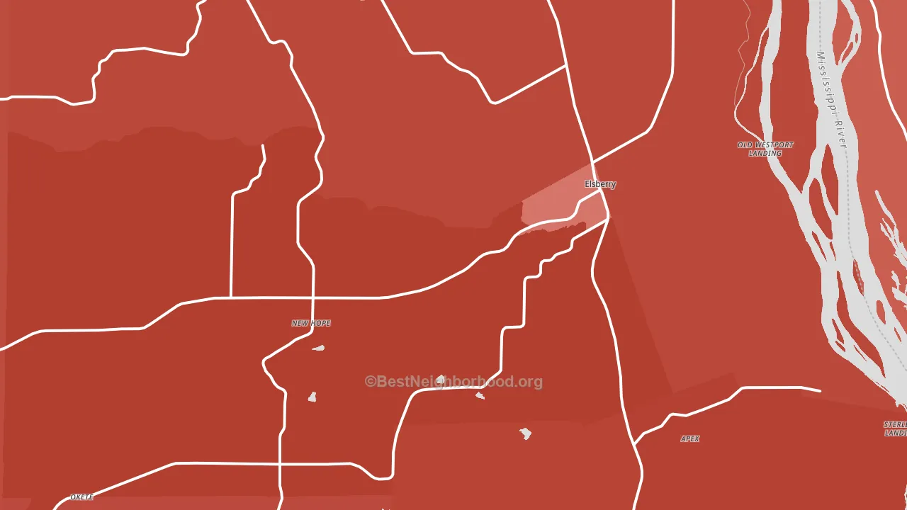63343, MO block-group political-lean map