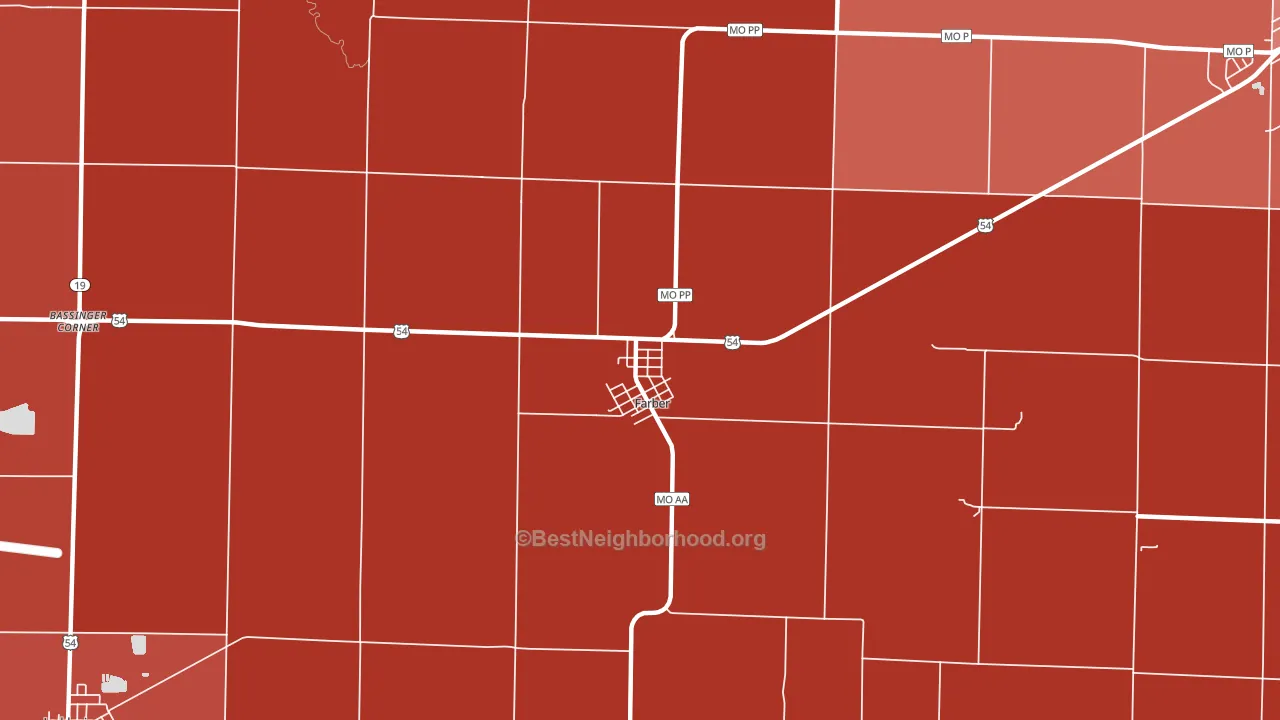 63345, MO block-group political-lean map