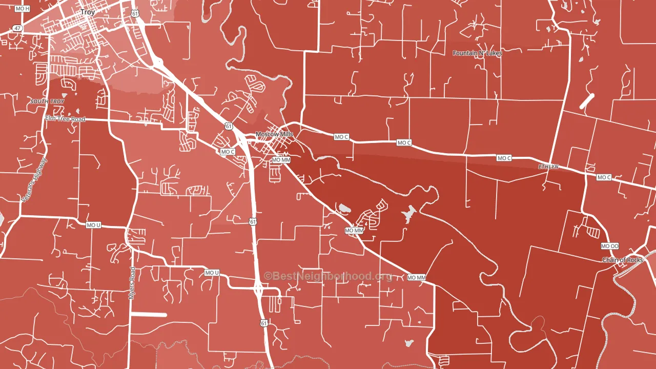 63362, MO block-group political-lean map