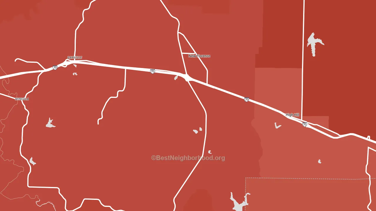 63363, MO block-group political-lean map