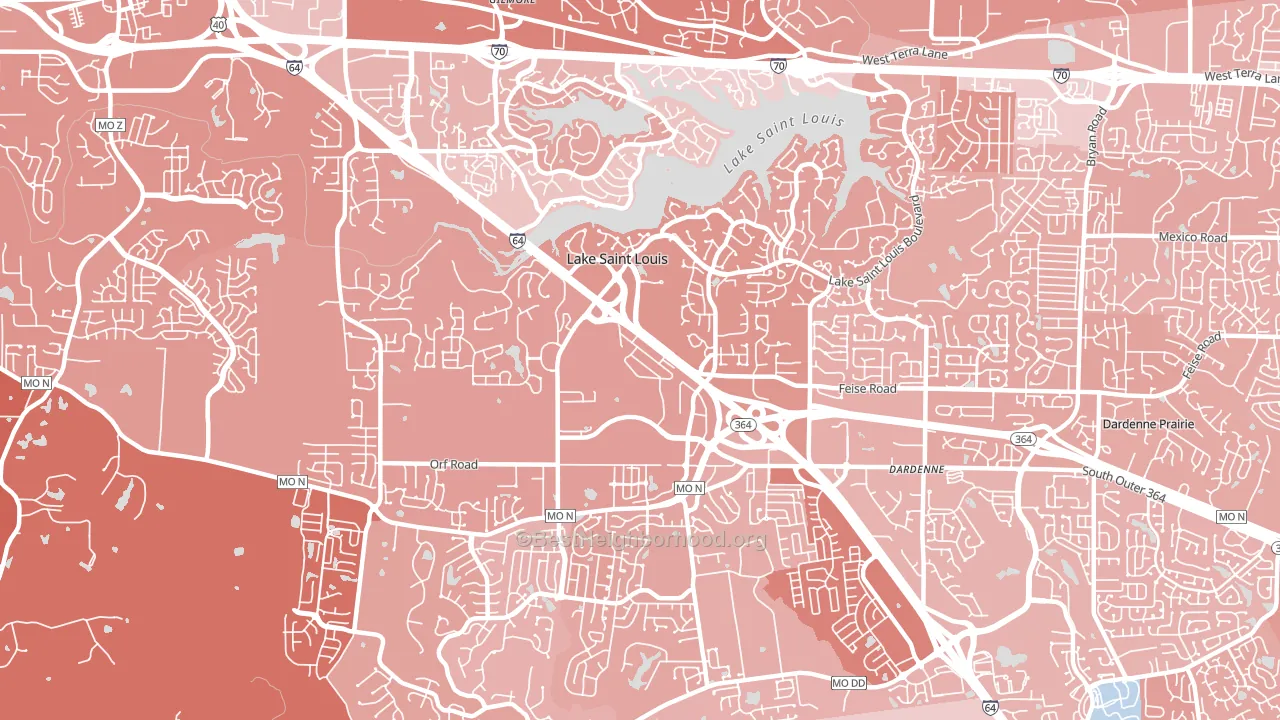 63367, MO block-group political-lean map