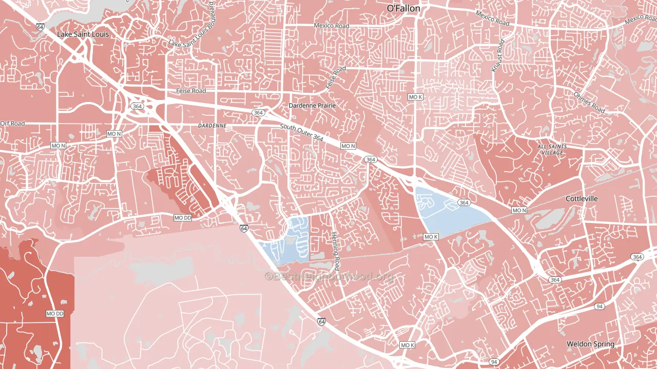 63368, MO block-group political-lean map
