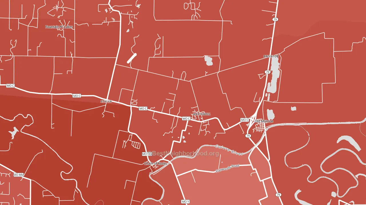 63369, MO block-group political-lean map