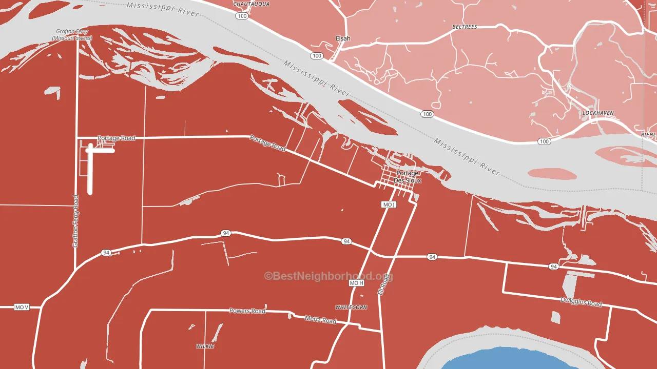 63373, MO block-group political-lean map
