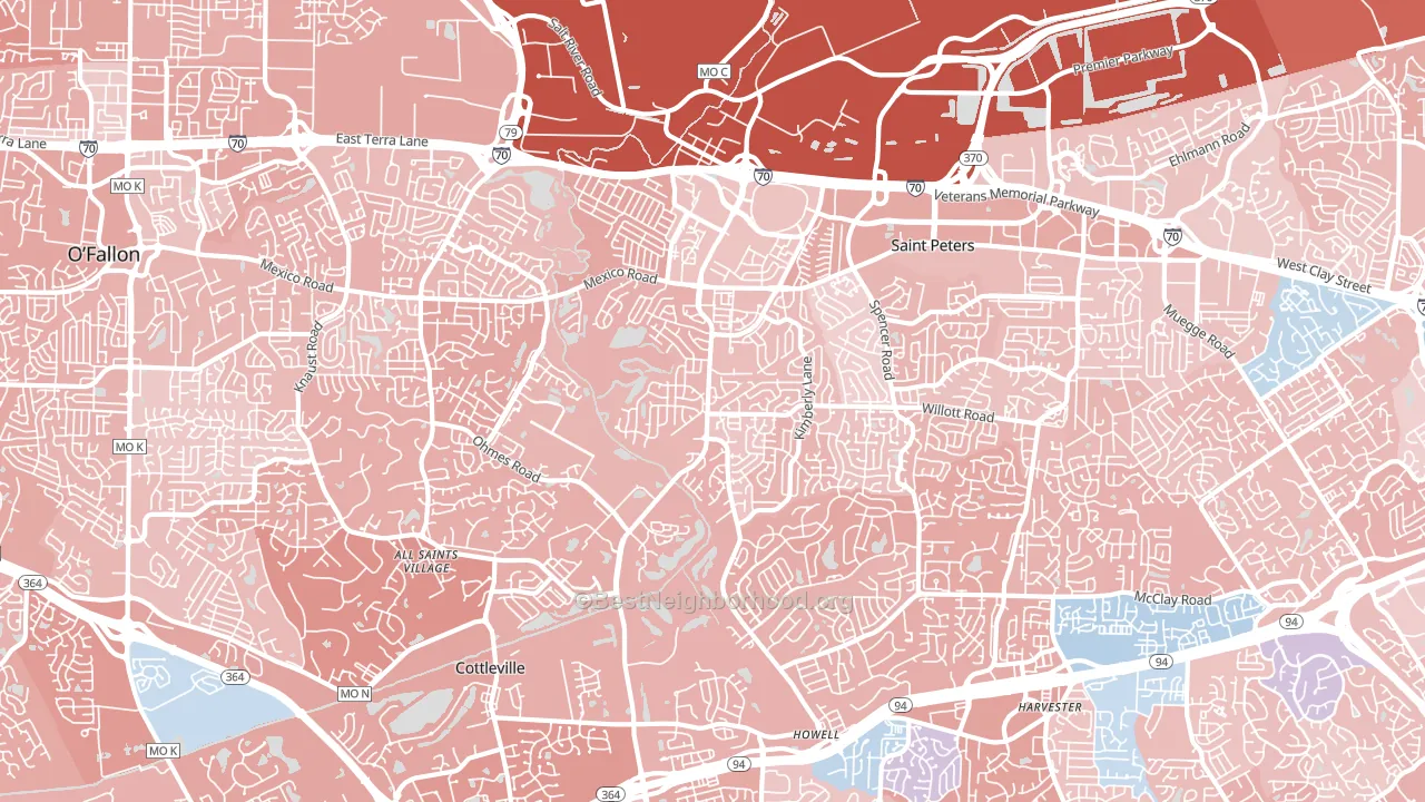 63376, MO block-group political-lean map