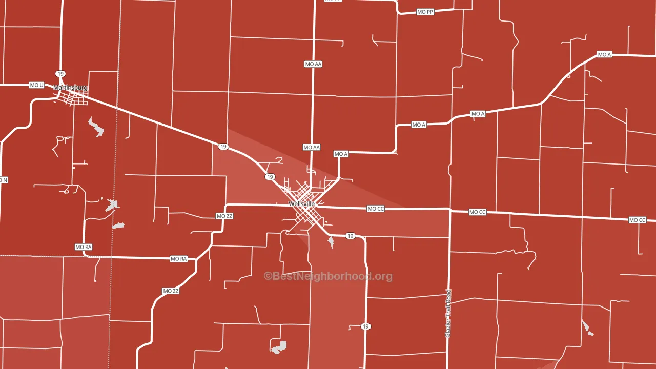 63384, MO block-group political-lean map