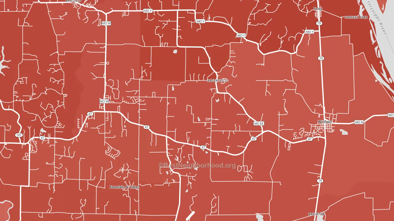 63389, MO block-group political-lean map