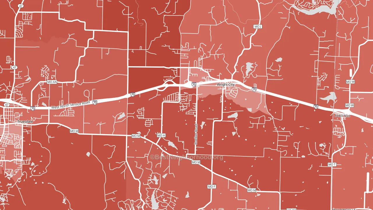 63390, MO block-group political-lean map