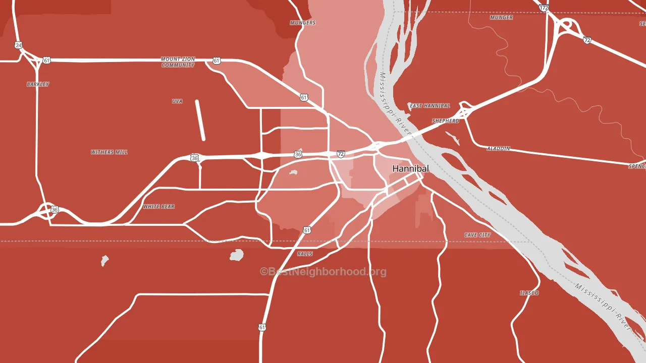 63401, MO block-group political-lean map