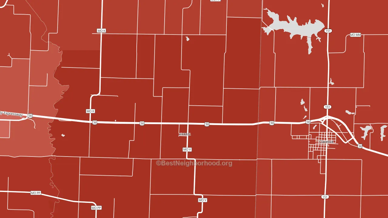 63431, MO block-group political-lean map