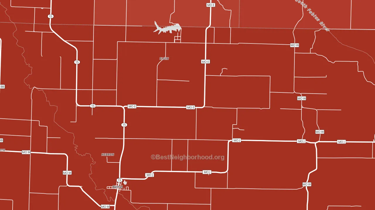 63434, MO block-group political-lean map