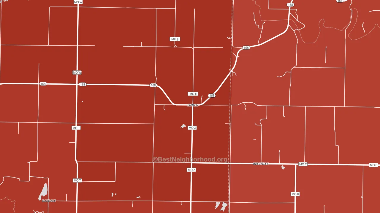 63439, MO block-group political-lean map