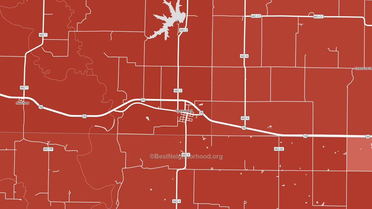 63443, MO block-group political-lean map