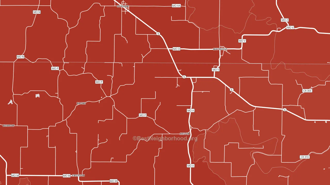 63454, MO block-group political-lean map