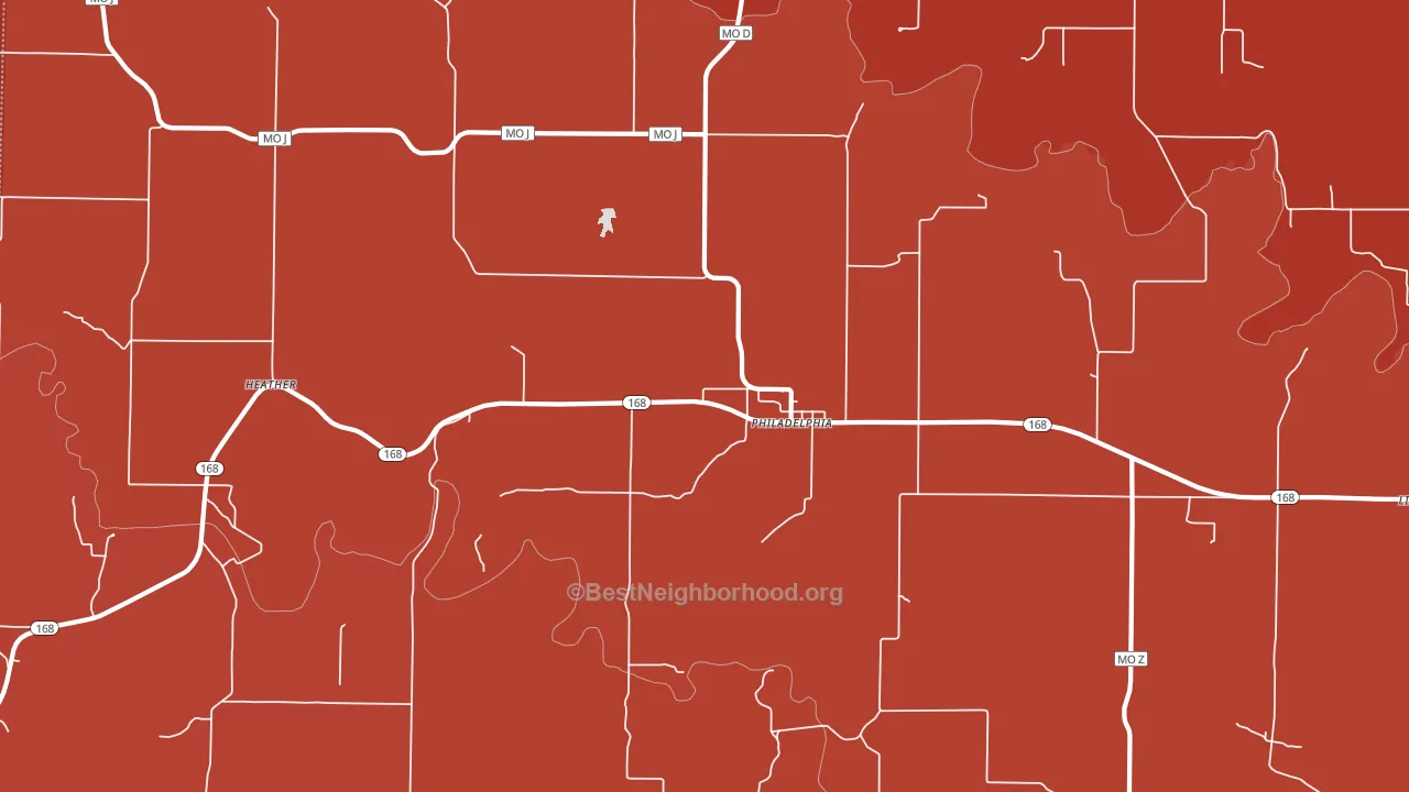 63463, MO block-group political-lean map