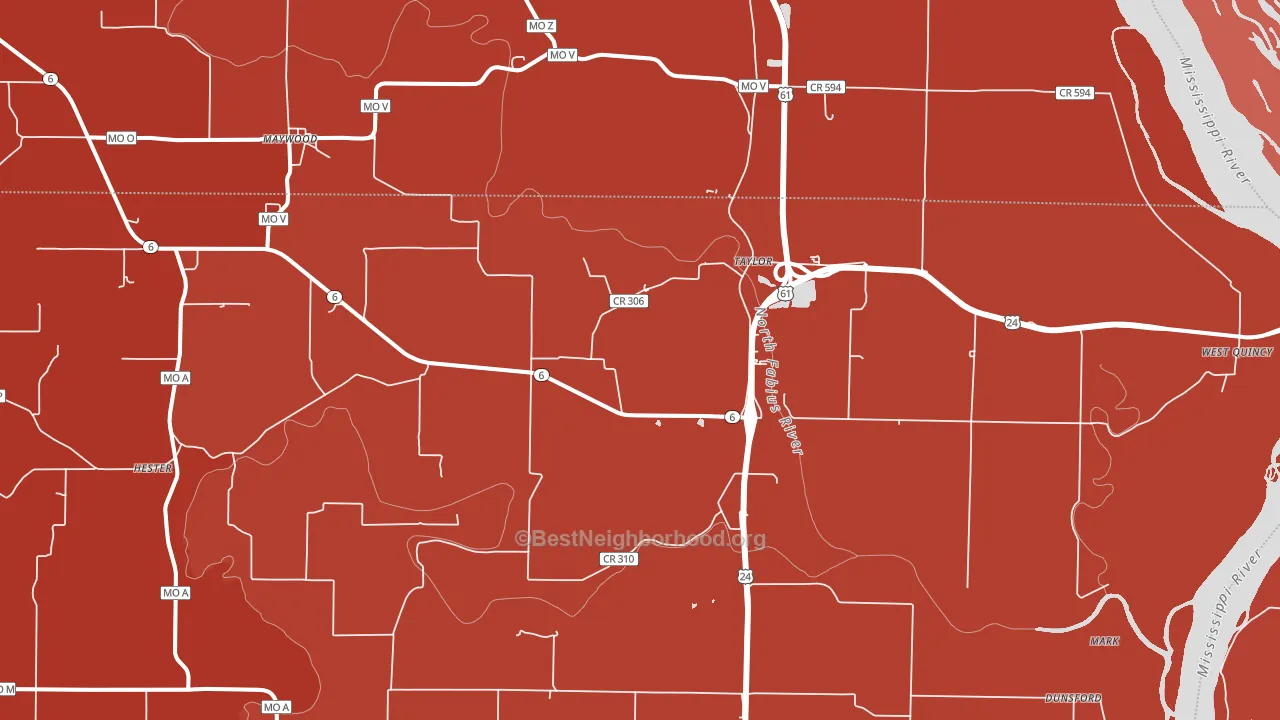 63471, MO block-group political-lean map