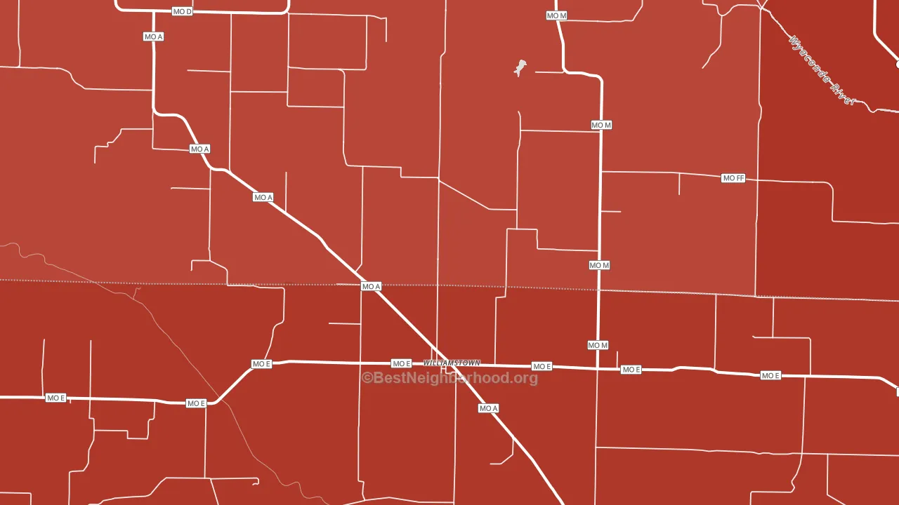 63473, MO block-group political-lean map