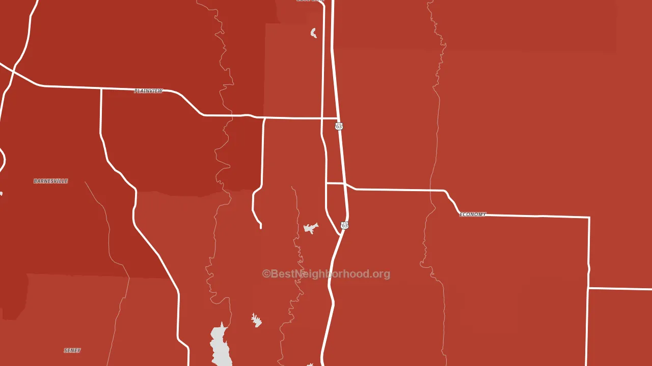 63530, MO block-group political-lean map
