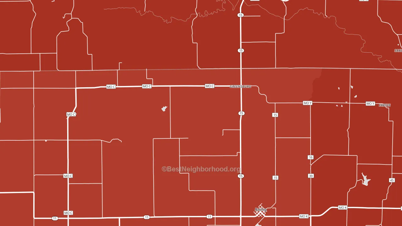 63531, MO block-group political-lean map