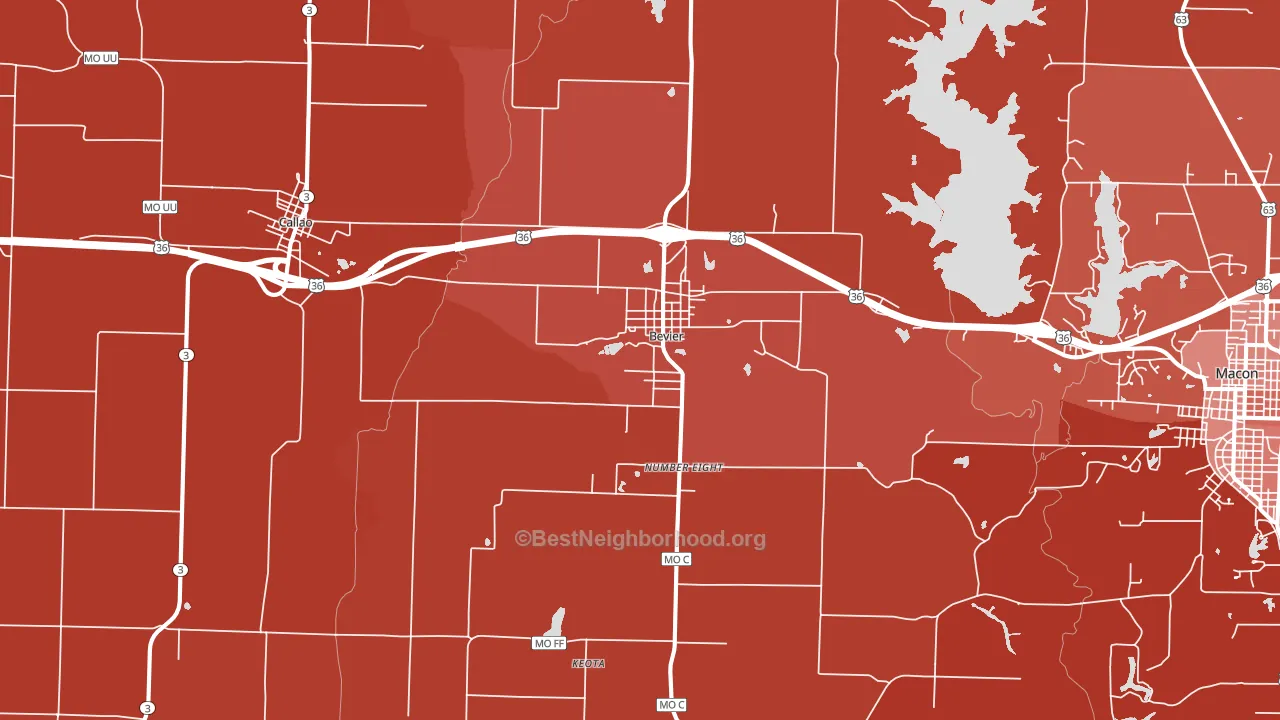 63532, MO block-group political-lean map