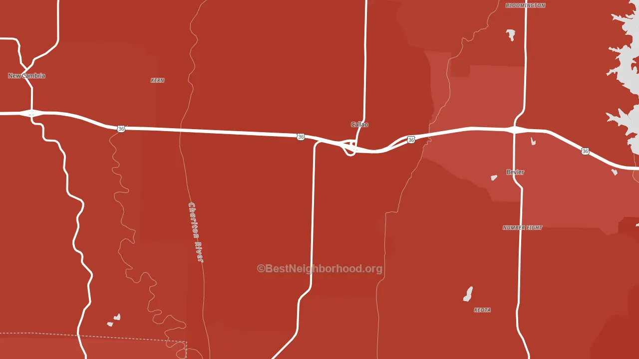 63534, MO block-group political-lean map